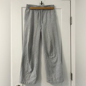 Cozy Fleece Boyfriend Basic Wide Sweatpant in Heather Chrome